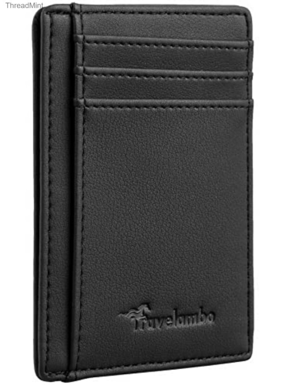 Slim Minimalist Leather Wallet RFID Blocking 6 Card Slots Front Pocket
